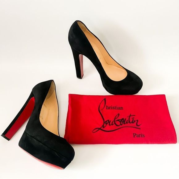 Christian Louboutin Shoes - Christian Louboutin Bianca Platform Pump Black Suede Women’s Size 10.5
